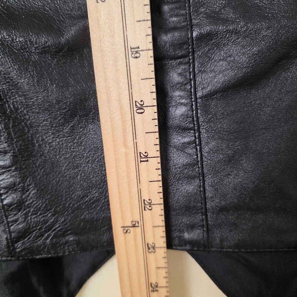Vintage Phase 2 Leather Vest Men's L Large Black Motorcycle Waistcoat Pockets - Picture 7 of 13